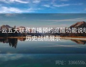 开云五大联赛直播预约提醒功能说明-历史战绩展示