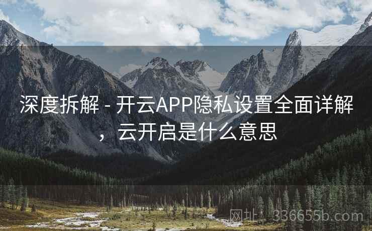 深度拆解 - 开云APP隐私设置全面详解，云开启是什么意思