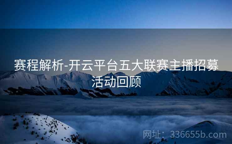 赛程解析-开云平台五大联赛主播招募活动回顾