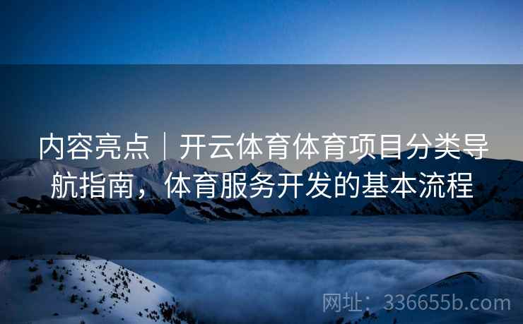 内容亮点｜开云体育体育项目分类导航指南，体育服务开发的基本流程