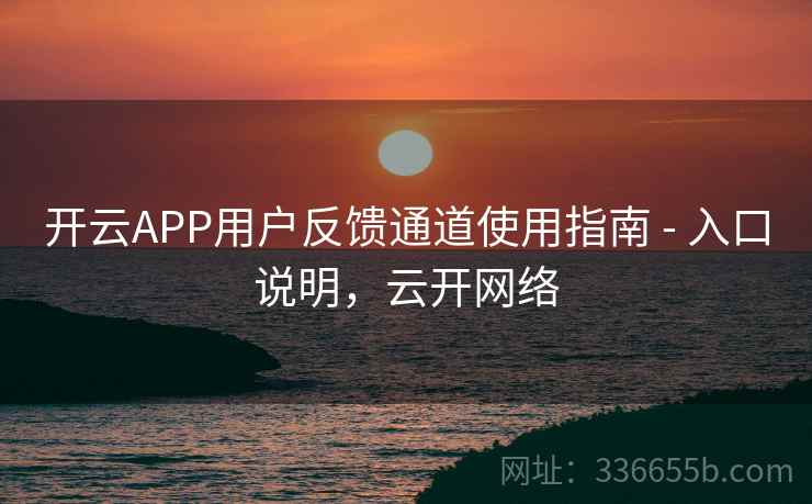 开云APP用户反馈通道使用指南 - 入口说明，云开网络