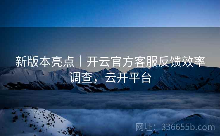新版本亮点｜开云官方客服反馈效率调查，云开平台
