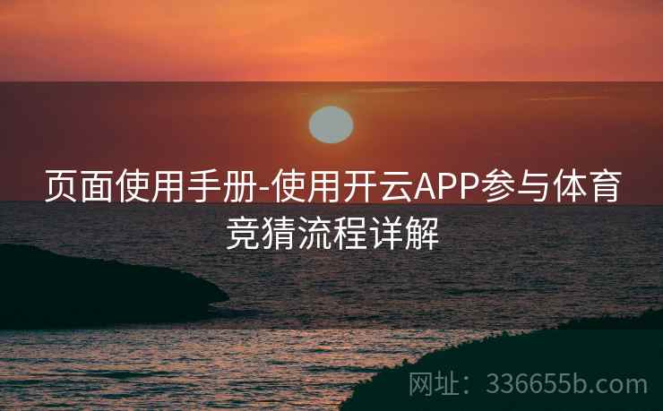 页面使用手册-使用开云APP参与体育竞猜流程详解